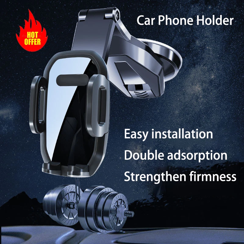 الثناء 2025 360 °   حامل هاتف محمول للسيارة من جنرال موتورز، كوب شفط زجاجي، حامل هاتف محمول للوحة القيادة التليسكوبية