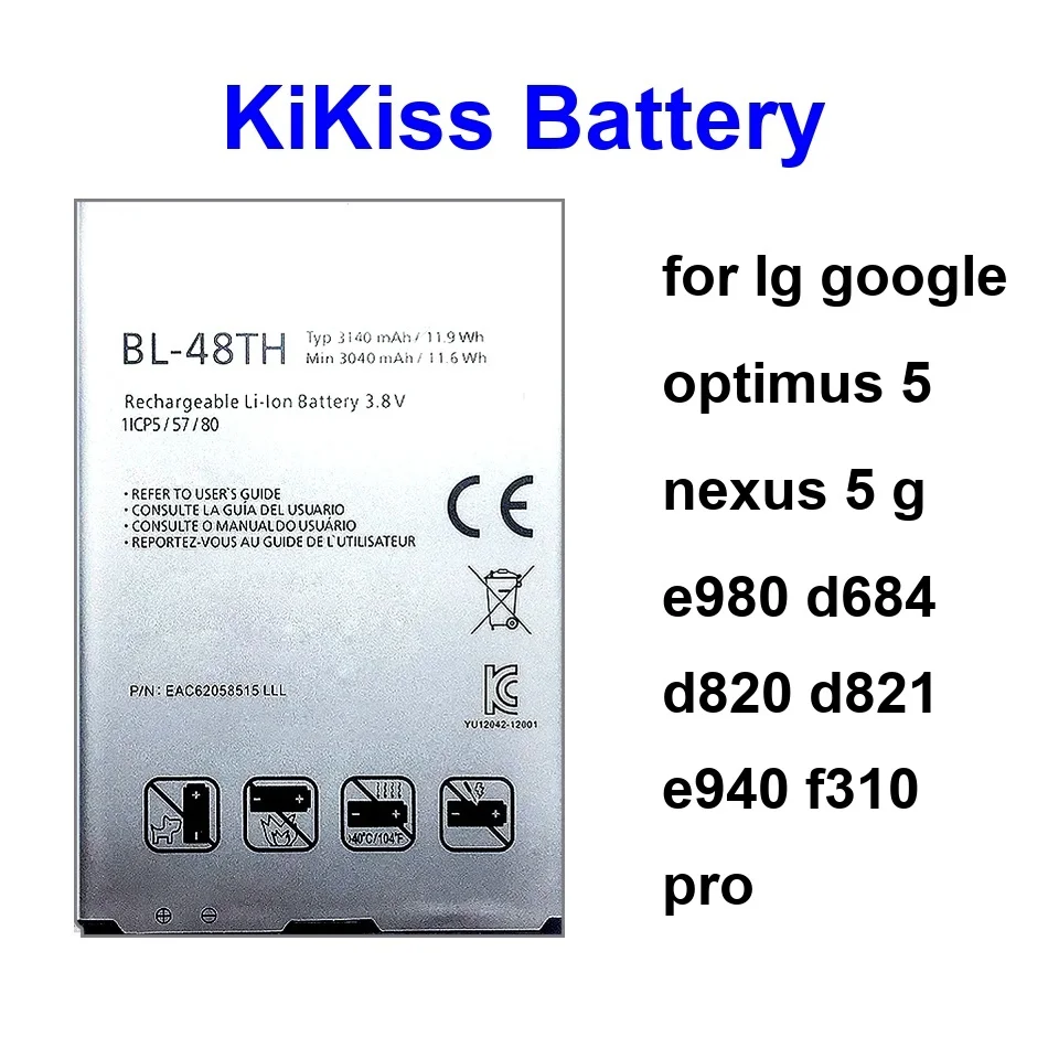 

Mobile Phone Battery Long-Lasting BL-T9 BL-48TH 2300-3140Mah For LG Google Optimus 5 Nexus G E980 D684 D820 D821 E940 F310 Pro