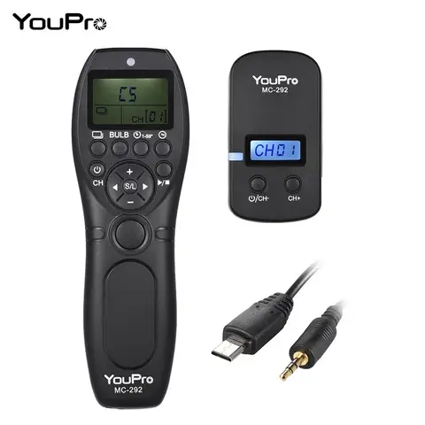 YouPro MC-292 DC0/DC2/N3/S2/E3/L1/E2 2.4G Wireless Shutter Timer Release Remote Control for Canon Sony Nikon Fujifilm Panasonic