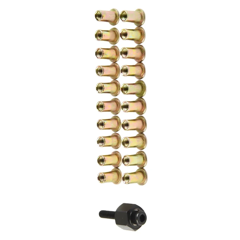 21pcs Rivet Nut Tool Hand Rivet Nut Head Simple Installation Manual Riveter Rivnut Tool Accessory For Nuts M5 M6 M8 M10