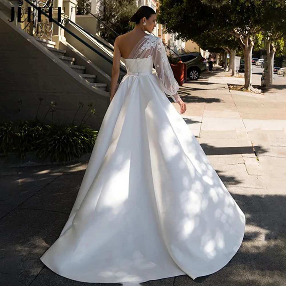 Vestido de novia largo sin mangas, con apliques, con botones divididos, 2023