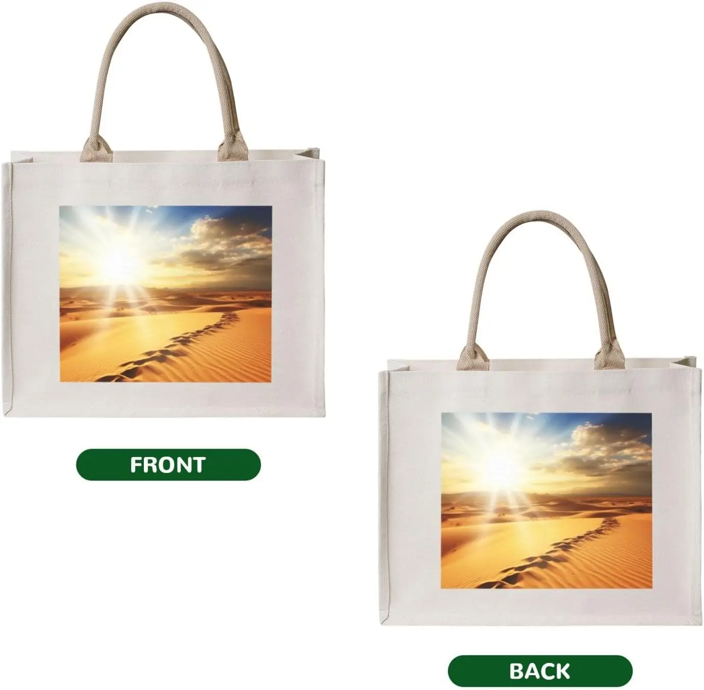 Golden Desert Bright Sunshine printed Canvas Carrying Tote Bag Fashion Handbag Shoulder Shopping Bag