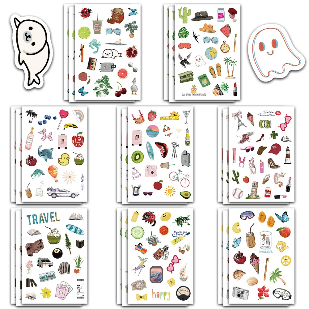 8PCS Nette Tägliche Planer Urlaub Kreative Graffiti Collage Sammelalbum Telefon Notebook Skateboard Gitarre Desktop Dekoration Aufkleber