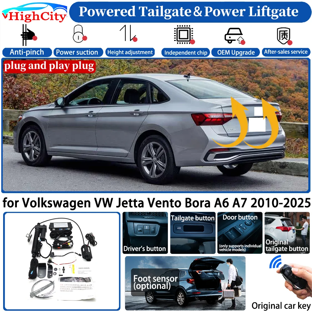 for Volkswagen VW Jetta Vento Bora A6 A7 2010-2025 Automatic Smart Powered Tailgate Power Liftgate System Strut Trunk Lift Kit