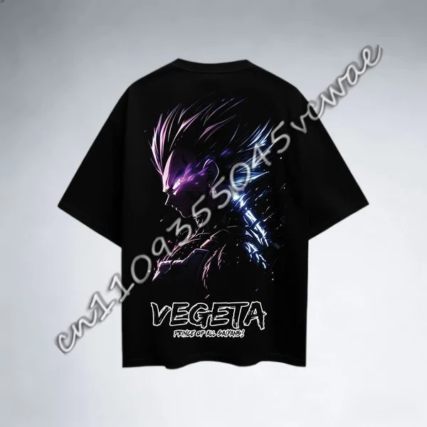 

New Bandai Anime "Dragon Ball" Super Saiyan Themed T-shirt Cool Street Style Summer Loose Fitting Men's and Women's Adult Tops