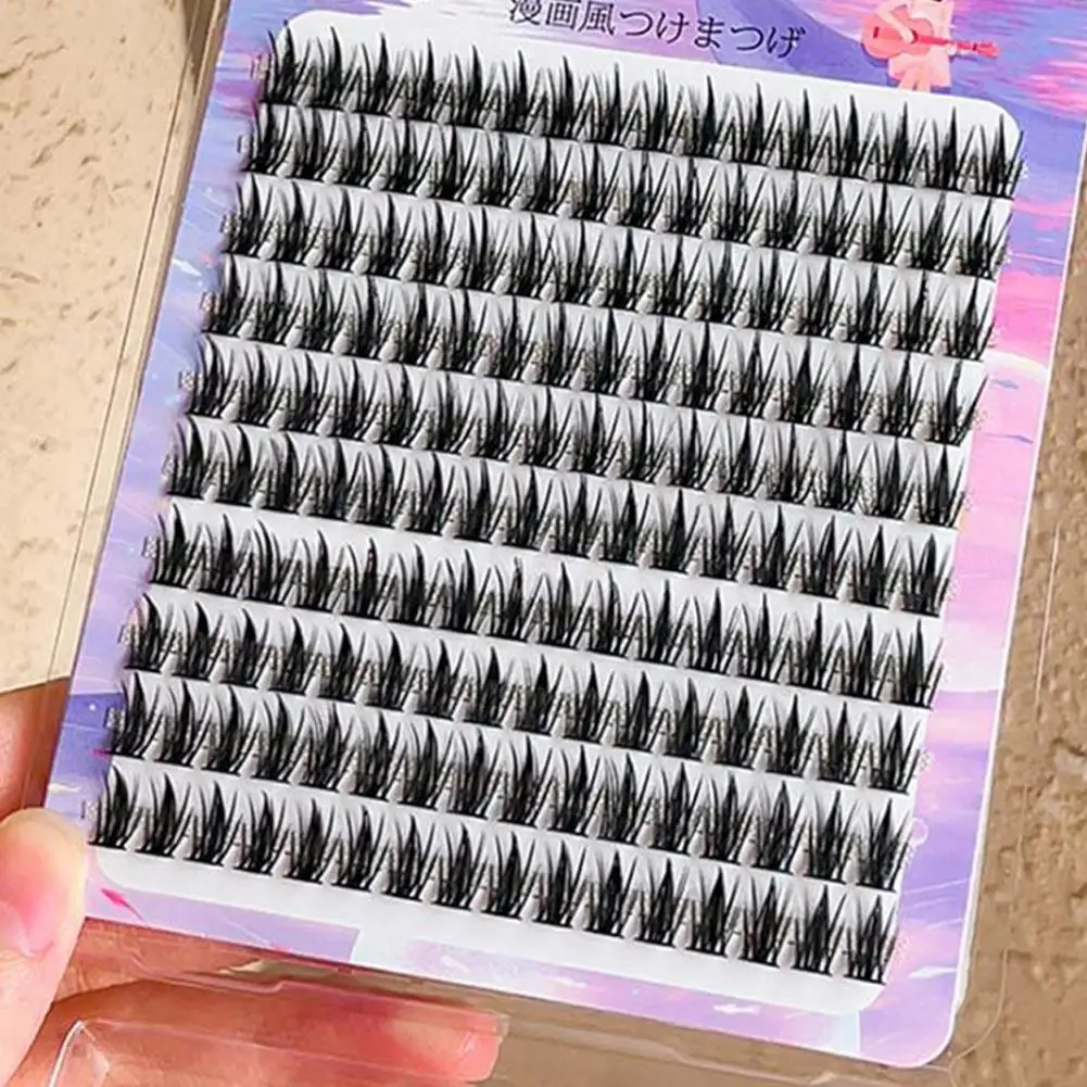 160 Kępki Segmentowych Rzęs Naturalne Puszyste Podkręcone Duża Pojemność Przedłużanie Rzęs Mały Diabełek Sztuczne Rzęsy Narzędzie do Makijażu