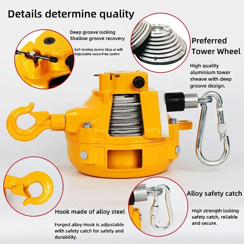 موازن الربيع الصناعي سعة تحميل 1 كجم إلى 40 كجم بناء من الفولاذ المقاوم للصدأ لتعليق أدوات الورش