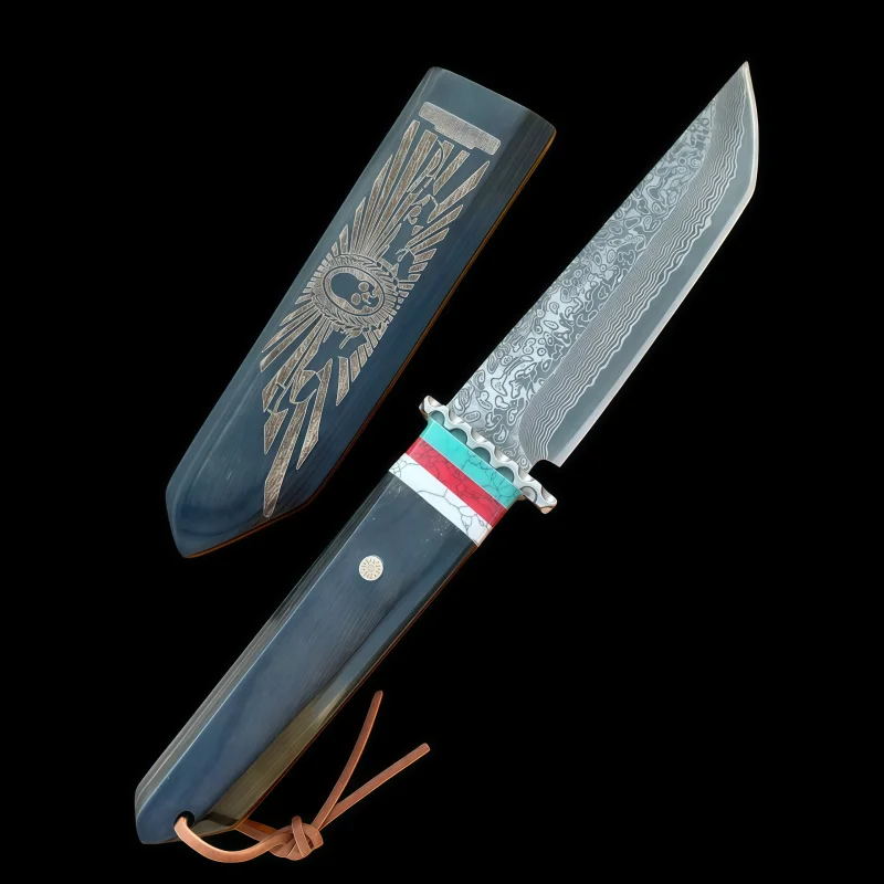 سكين تزوير عالي الصلابة VG 10 Maersk صغير مستقيم للاستخدام الخارجي حاد للتخييم سكين فواكه للدفاع عن النفس