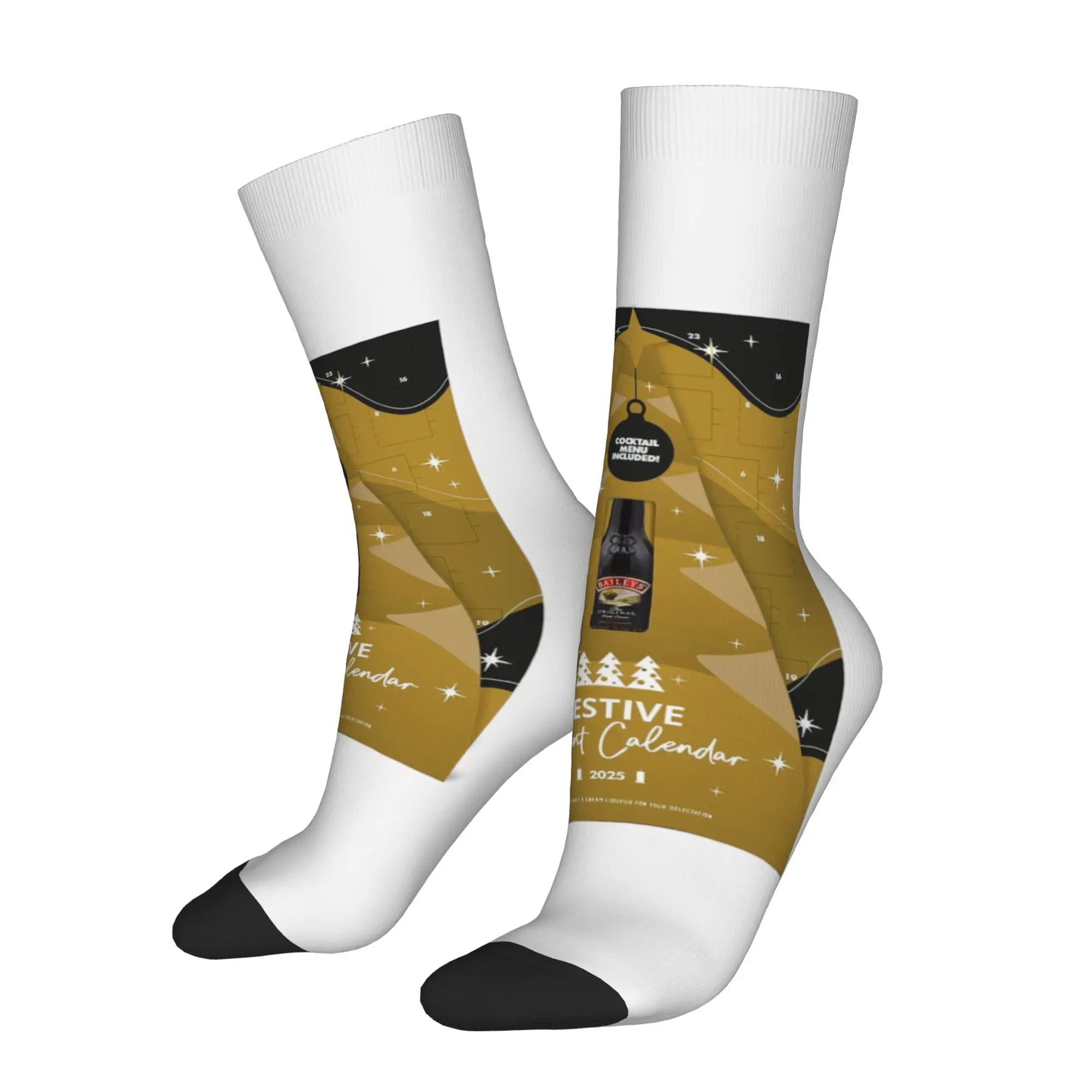 

Funny Sock bBaileys bBaileys Festive Advent Calendar 2025 Vintage Seamless Pattern Printed Men Socks Novelty Men's Socks