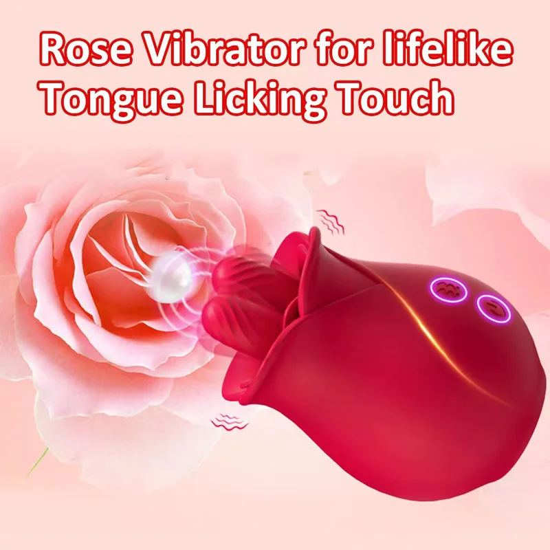 Double Tongue Vibrator For Female Rose Clitoris G-spot Stimulator Couple Flirting Nipple Massager Sex Toy For Women Adult 18