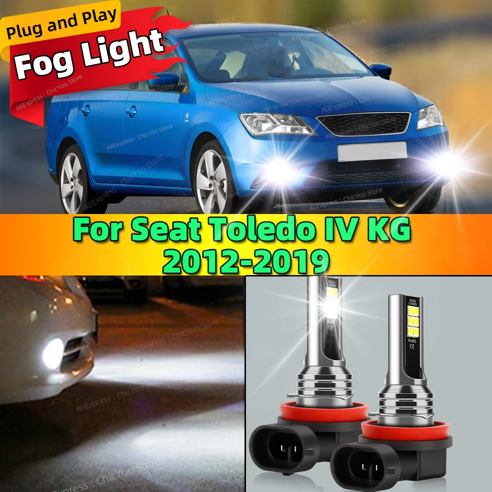 2Pcs 6000K Front Fog Light LED Bulb Accessories Car Lamp Canbus For Seat Toledo IV KG 2012 2013 2014 2015 2016 2017 2018 2019