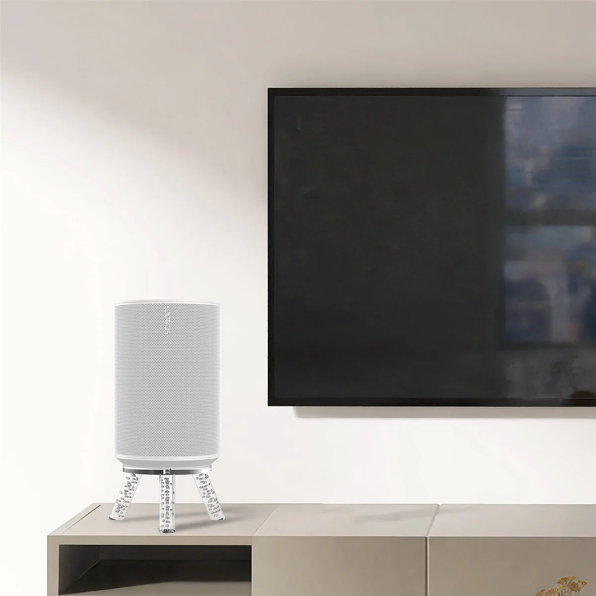 Desktop Bracket Stand Holder for Sonos Era 100 Sound Speaker Sturdy Metal Rack Speaker Accessories Transparent&A22K