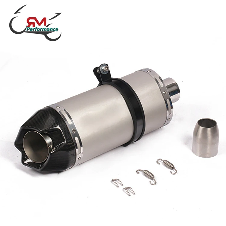 51mm Real Carbon Fiber Exhaust Tips Muffler Pipe Baffles for Universal Motorcycle Modified System 250mm 315mm 380mm 2
