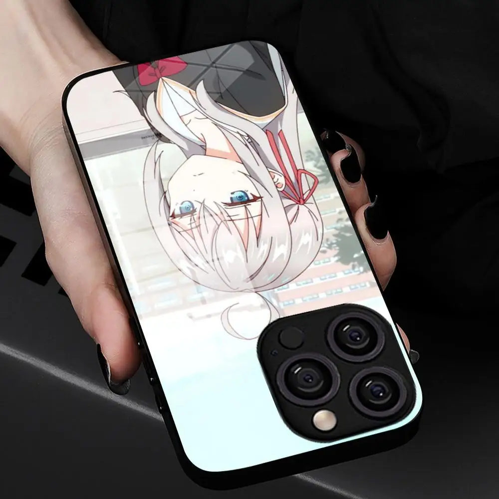 Alya Soms verbergt haar gevoelens in het Russische telefoonhoesje voor iPhone 17 16 15 Pro Max 14 13 12 Mini Plus Samsung glazen telefoonhoesje
