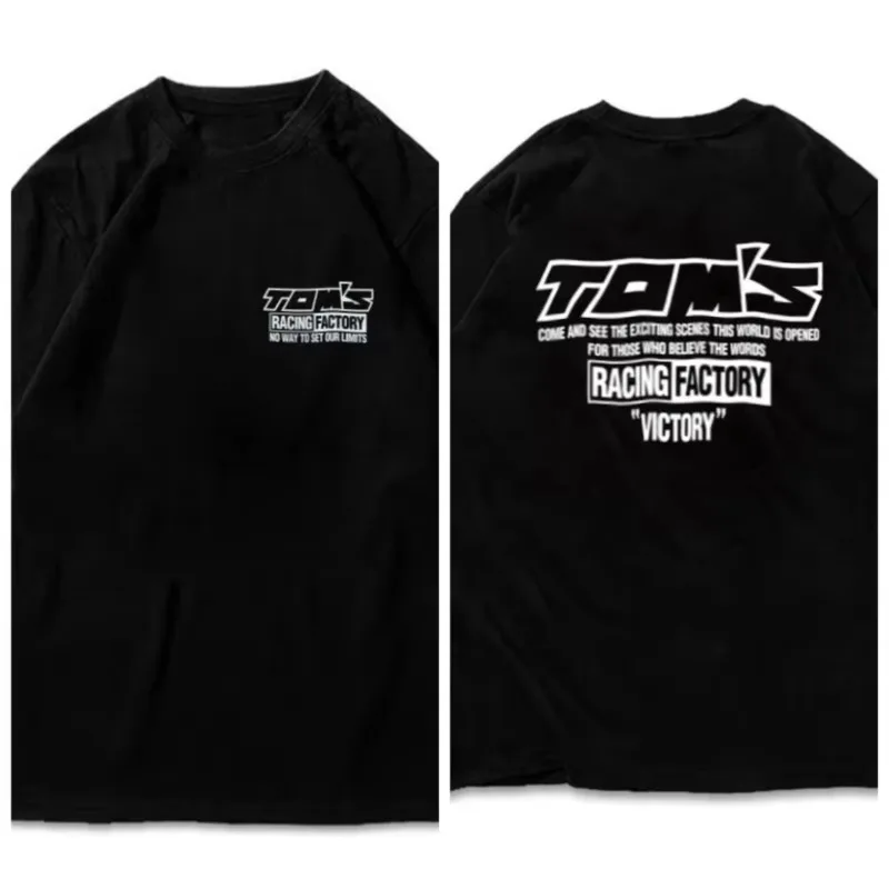 2026 Men Racing Factory Letter Graphic T Shirt JDM Car Culture Printed Short Sleeve Loose Streetwear Crewneck Tee