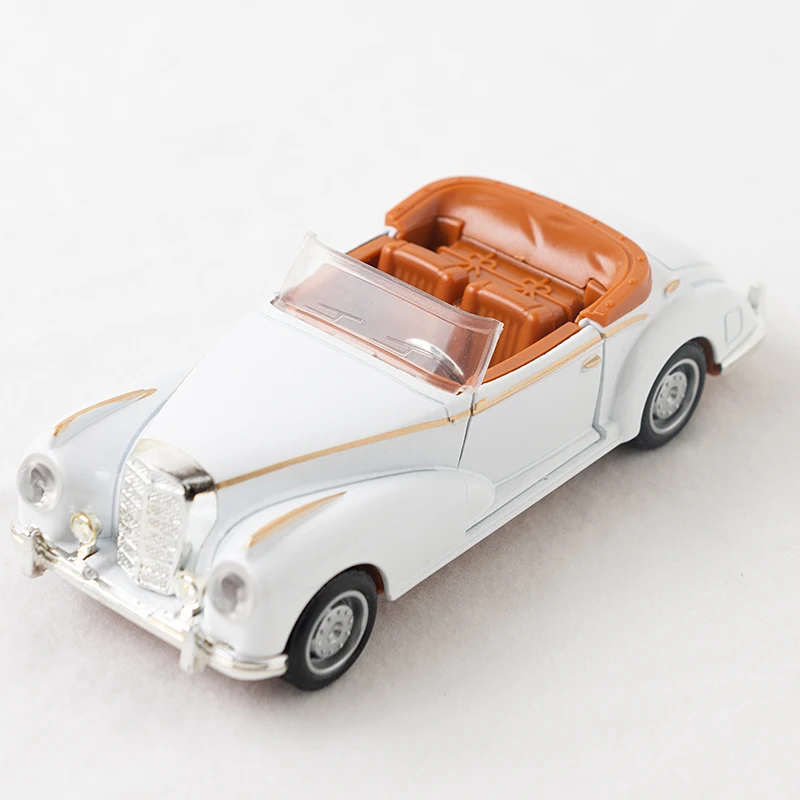Model samochodu BENZS Vintage Convertible z odlewu stopu 1:36, klasyczny samochód z napędem pull-back, miniaturowy pojazd do kolekcji, prezent dla dziecka.