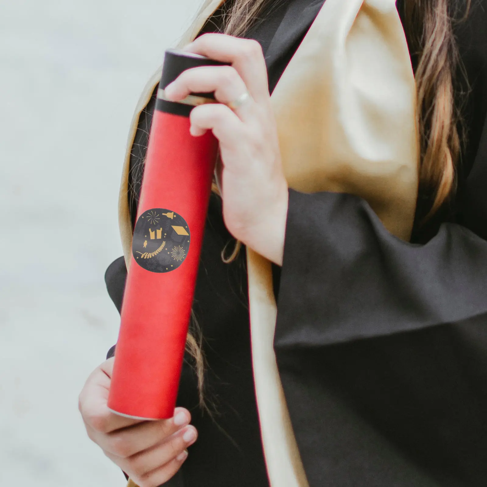 

1 Roll Graduation Season Stickers Decorative Sealing Labels for Gift Bags Cake Boxes Packaging DIY Craft Celebration Decor