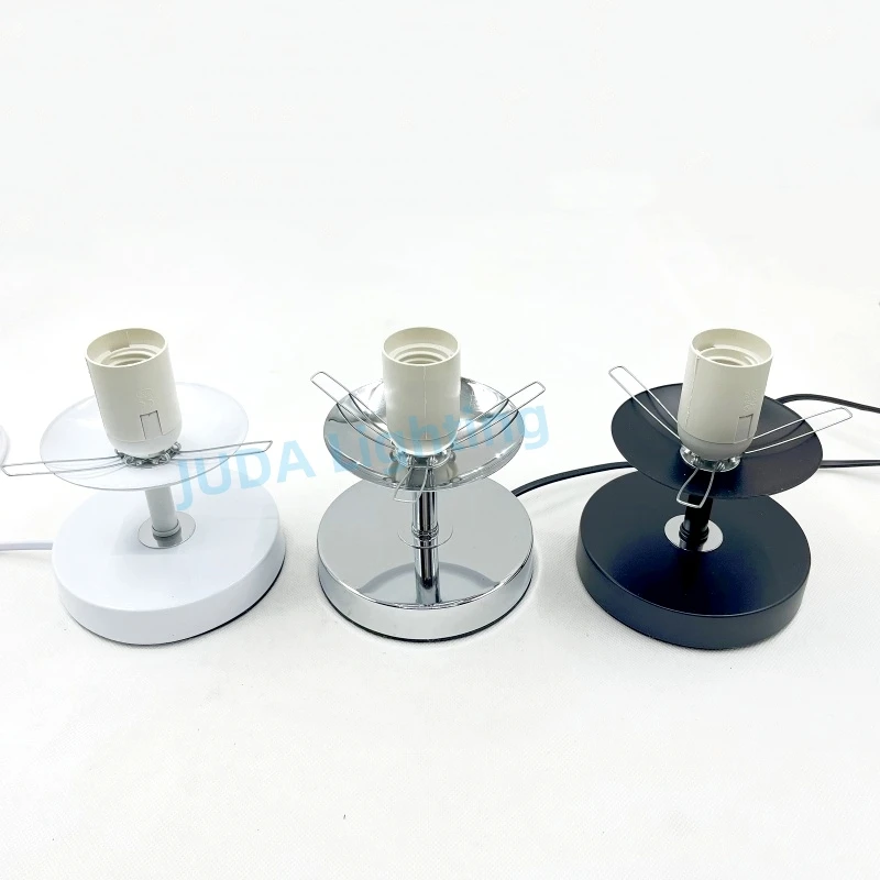 E27 Lamp Base E27 Socket Lamp Holder Indoor Lights Lampshade Reading Light Table Light Iron Desk Lamp Glass Tabel Light Fittings