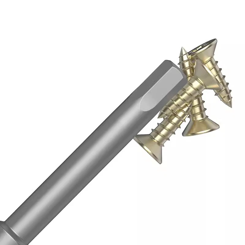 Broca de destornillador eléctrico hexagonal interior S2, taladro de aleación de acero de 5mm, vástago redondo, magnético, 801