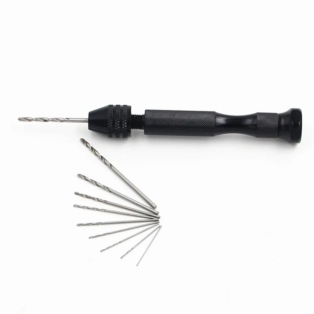 

Tools Set Mini Micro Aluminum Hand Drill Mini Tiny Twist Drill Bit Model Craft 0.3-3.4mm Drilling Rotary Tools