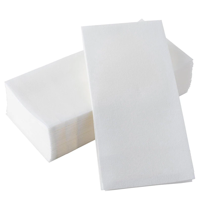 50Pcs Linen-Feel White Guest Towels, Cloth-Like Paper Hand Napkins, Disposable Napkins for Kitchen, Bathroom, Weddings or Events
