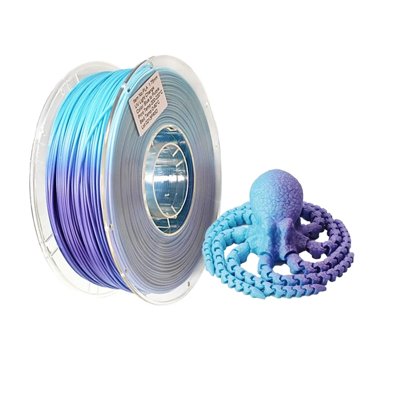 

1kg PLA 3D Printer Filament 1.75mm UV Light Change Color Sublimation Plastic Blue to Purple Printing Material for 3D Printer