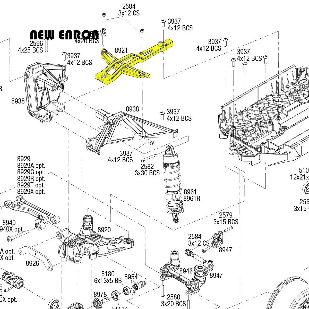 جديد ENRON الألومنيوم CNC مجموعة التوجيه 8946 الهيكل هدفين (الأمامي) 8921 ل RC 1/10 Traxxas 1/10 MAXX 4S 89076-4 سلاش 102076 #4