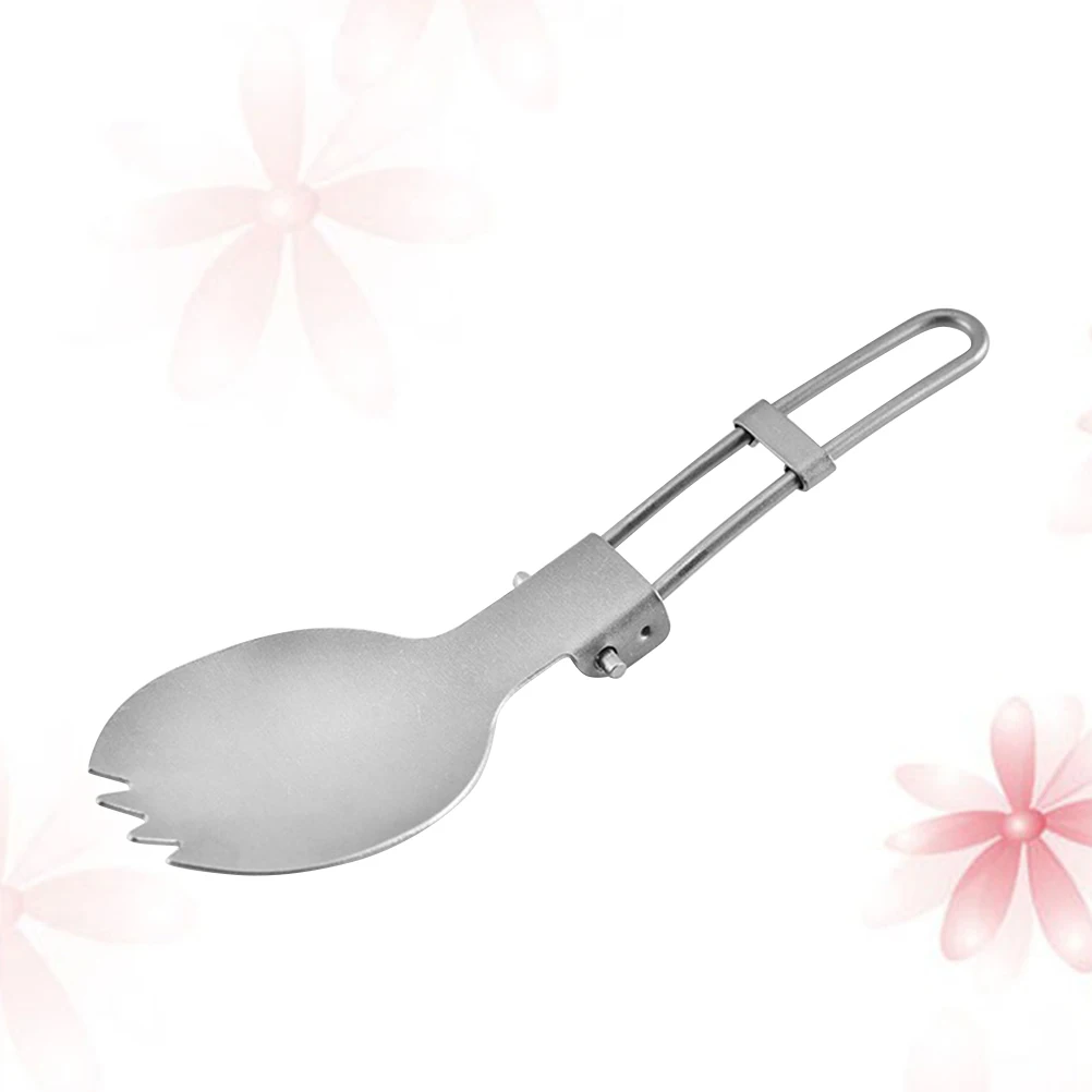 

Premium Foldable Spoon Titanium Travel Cutlery Compact Lightweight Spork for Hiking Backpacking Adventure Outdoor Dining
