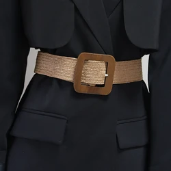 Canvas belt women's stretch pants with Ins style simple and versatile Korean version of the original waist belt wide waist cinc