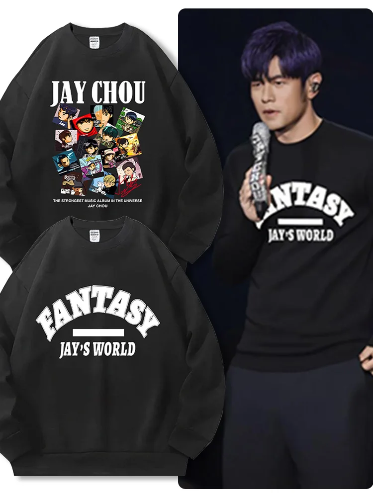 

Мужская толстовка Jay Zhou Concert Tour, круглая горловина, осенняя, из полиэстера, удобная, свободного кроя, молодежный стиль