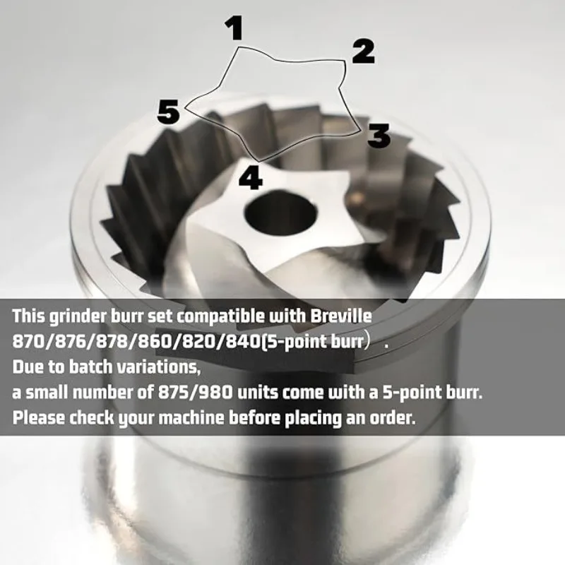 Durable Grinder Burr Blade Compatible with Sage 8 Series 870 876 880 860 820 840 Coffee Machine Tool Part