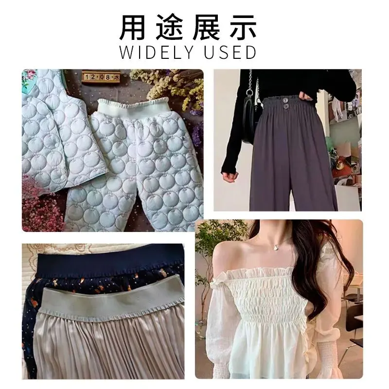 Lace folded in half, 6cm loose elastic straps, high trouser waistband, high-waisted accessories, elastic bands, high stretch