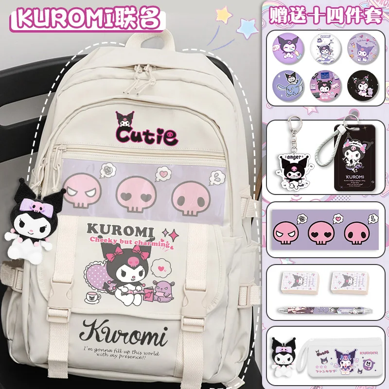 Kulomis Bookbag Girls\' 2025 New Sanrio Anime Cartoon Teenager School Backpack Back to School Backpack