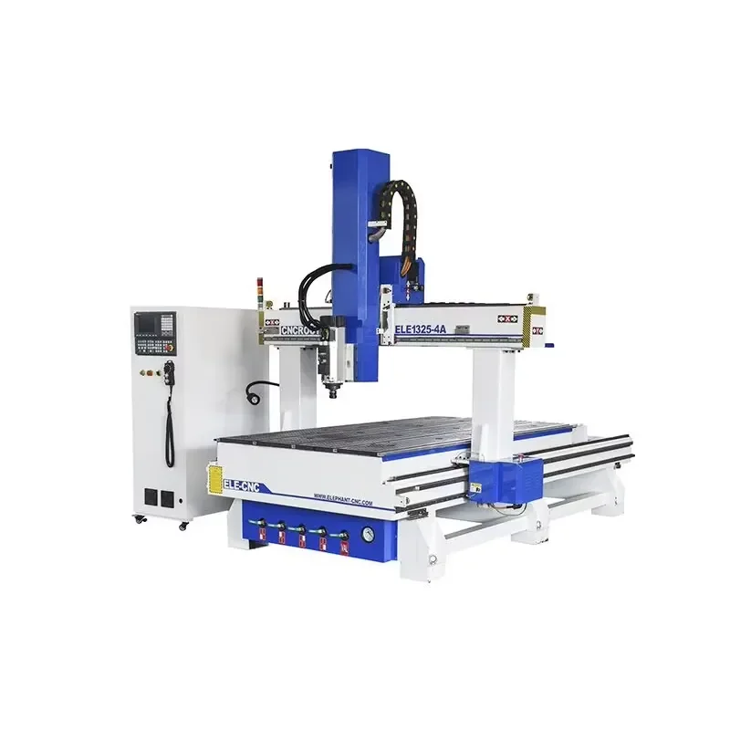 Blue Elephant CNC 4 Axis ATC Wood CNC Carving 3D Sculpture Machine Complex Shape Processing for Plywood MDF