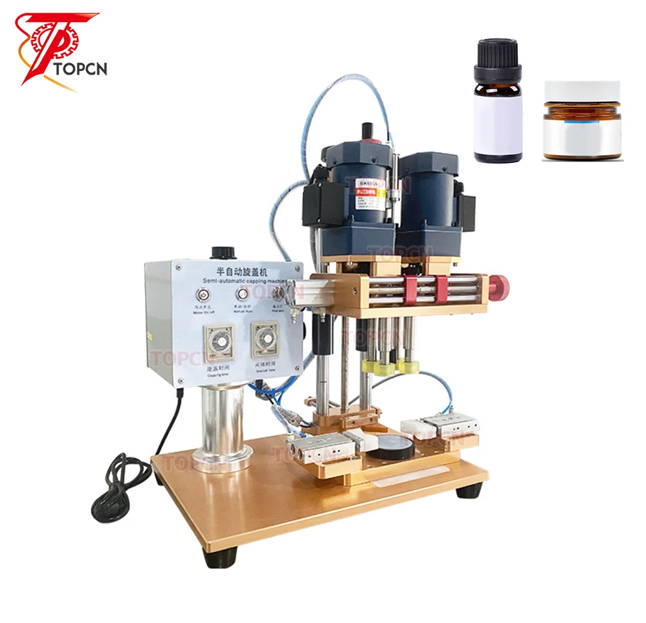 

Semi Auto Desktop Plastic Dropper Cap Screw Capping Machine Cosmetics Water Beverage Glass Spray Bottle Capping Machine