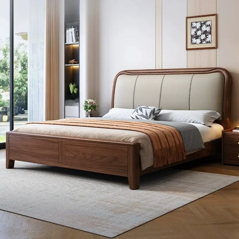 Queen Size Vintage Bed Master Luxury Nightstands Small Apartment Bed Elevated Unique Muebles Para Dormitorio Modern Furniture