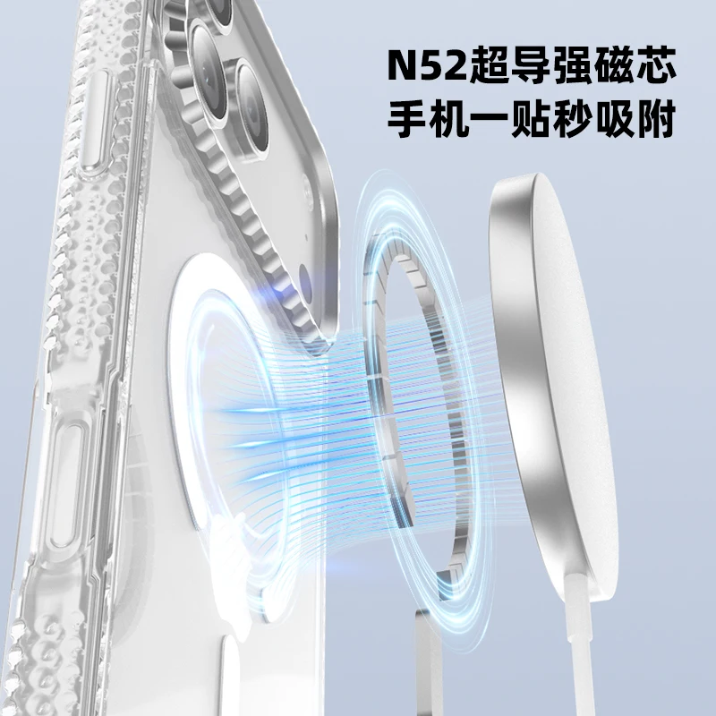 جديد مضاد للسقوط لهاتف آيفون 17 Air 17Pro 17 Pro Max حافظة مغناطيسية شفافة مضادة للصدمات شحن لاسلكي غطاء خلفي من الزجاج المقسى #6