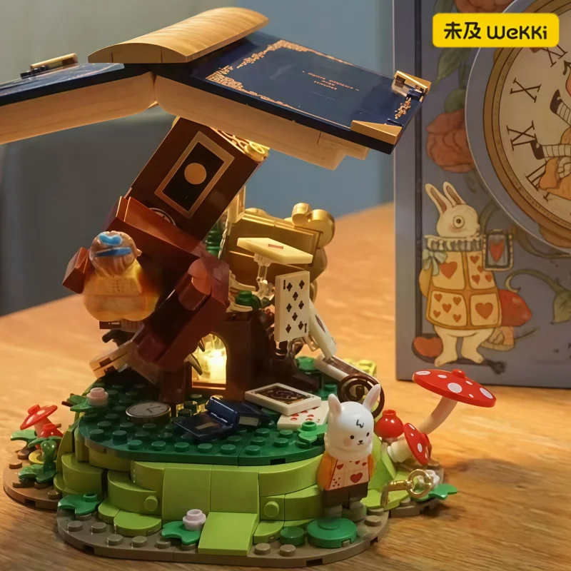 

WeKKi Fairy Tale Town Building Blocks Alice Cinderella Toy Mermaid Assembly Model Snow White Magic Mirror Ornament Gift