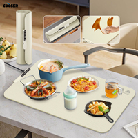 Electric Food Heating Plate Foldable Food Coffee Warmer Tray Silicone Dining Table Warming Mat Heater Food Fast Heating Plate