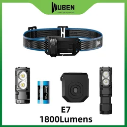 WUBEN E7 Recheargeable Lightweight Headlamp&Flashlight 1800Lumens