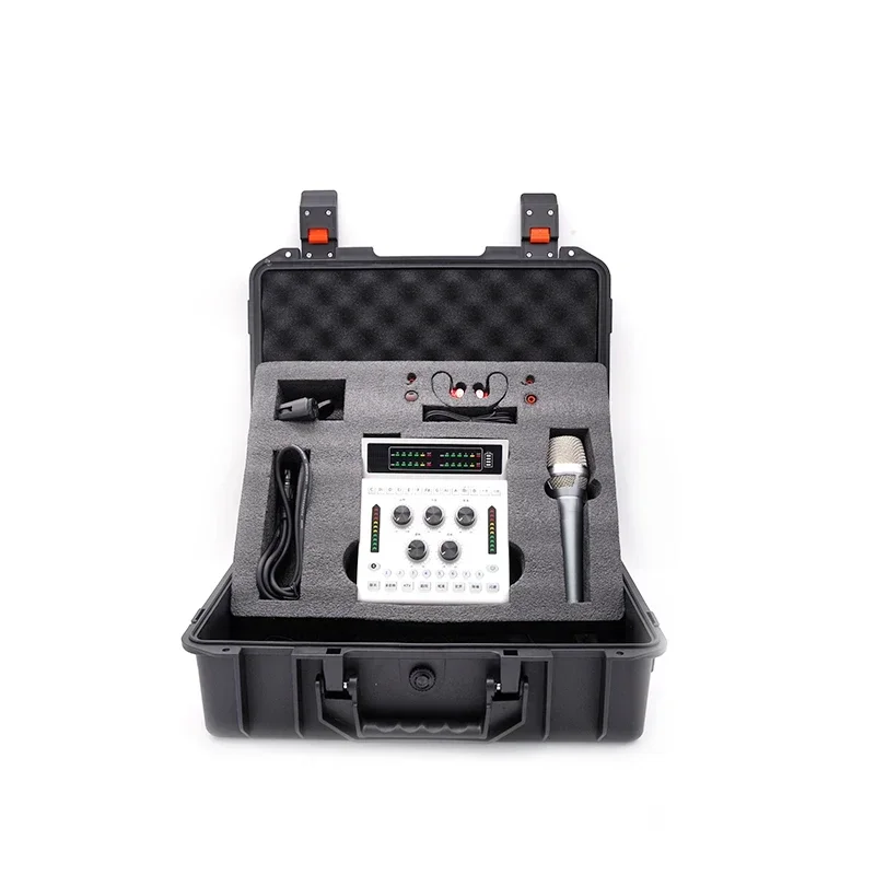 Professional Microphone Sound Card Kits Studio Music Mixer Karaoke With Microphone Stand USB MIC Live