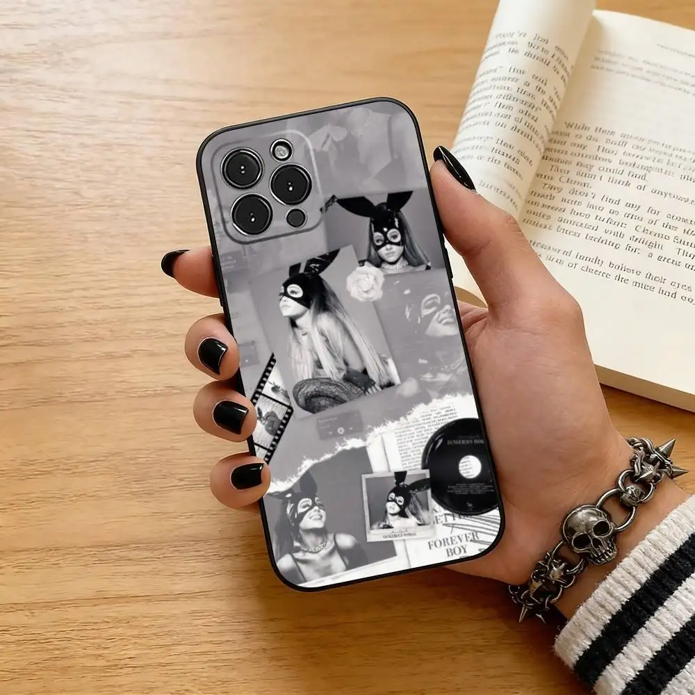 A-Ariana G-Grande Singer Phone Case For iPhone 17,16,15,14,13,12,11 Plus,Pro Max,XS,Soft Silicone Black Cover