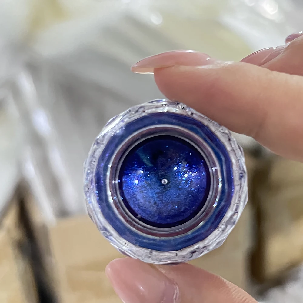1 tarro de polvo metálico de ópalo de doble Color para uñas, sombra de ojos iridiscente Aurora azul-púrpura/escamas para decoración de uñas, polvo de espejo para uñas DIY