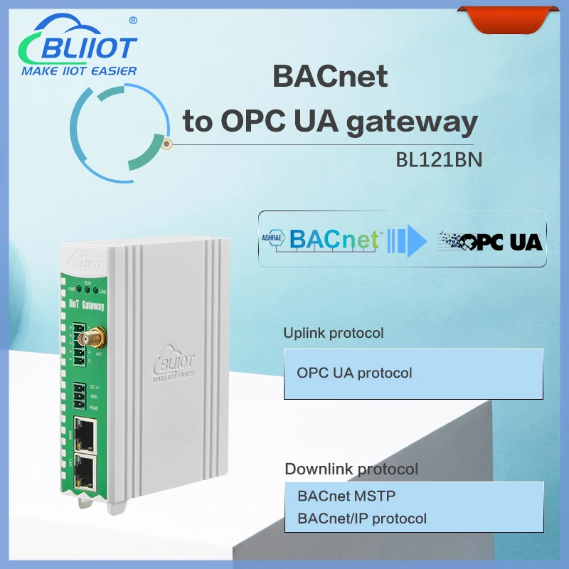 Building Management Ethernet BACnet/IP to OPC UA MES System Gateway Real-time Monitoring BACnet Converter