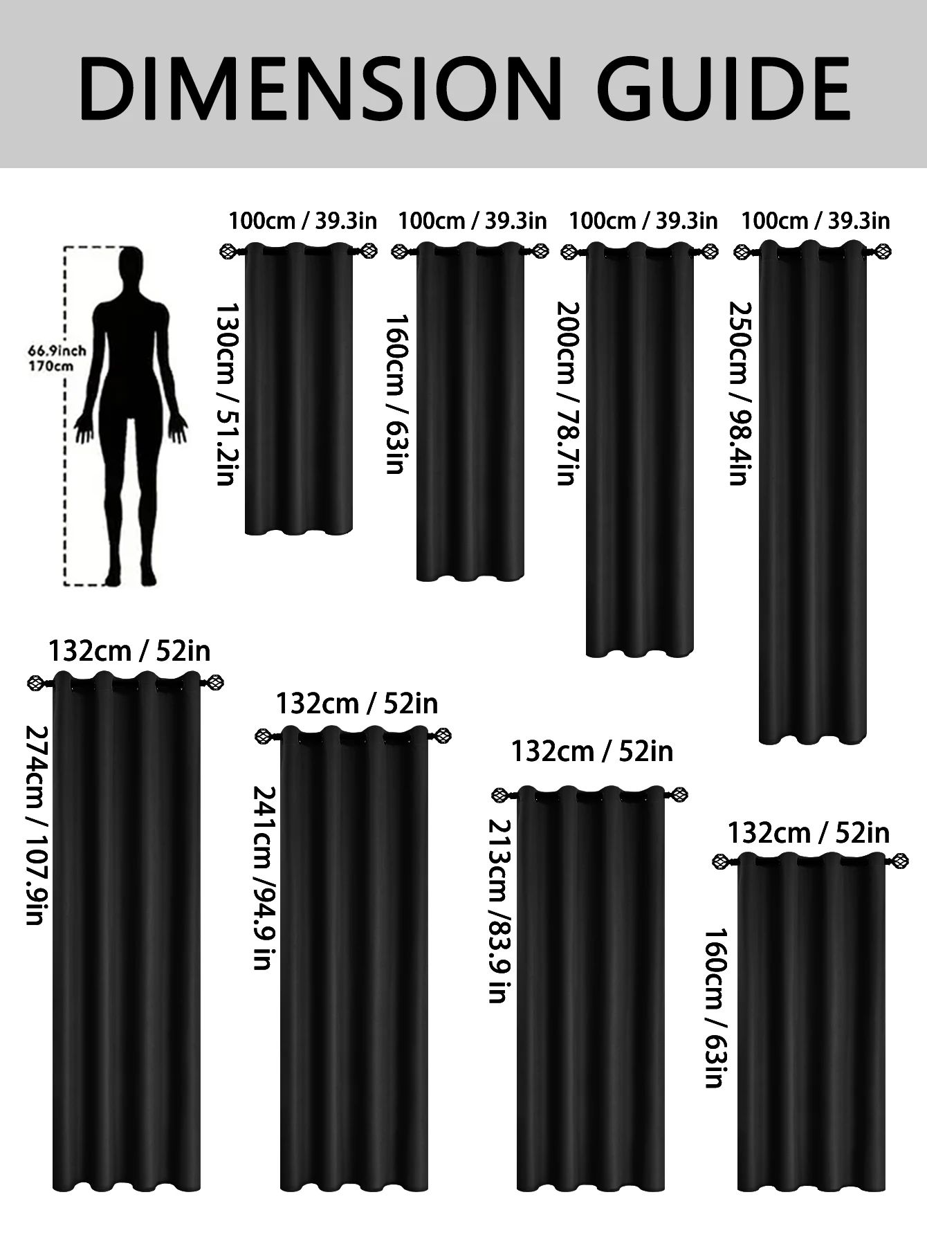 Rideau occultant 100% solide 2 pièces, rideaux pour chambre à coucher, salon, cuisine-Protection UV, glissement facile et Design élégant