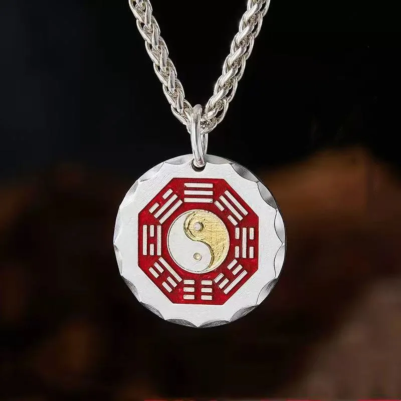 

Посеребренное новое стильное ожерелье Тай Багуа в стиле ретро, подвеска на удачу для пары, модное универсальное