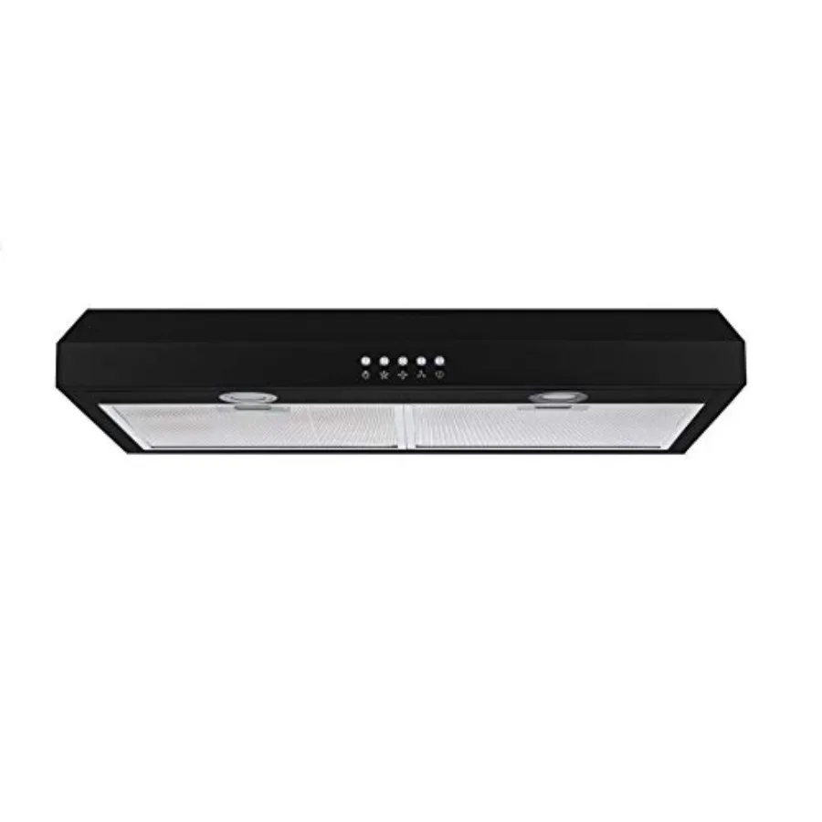 

30 In. Convertible Under Cabinet Range Hood in Black with Mesh Filters and Push Button Control for Modern Kitchen Ventilation E