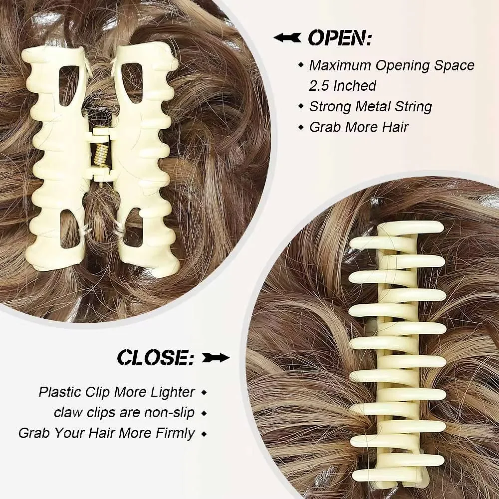 Postizos de Donut desordenados sintéticos para mujer, extensiones de cabello rizado con Clip de garra, 1 piezas