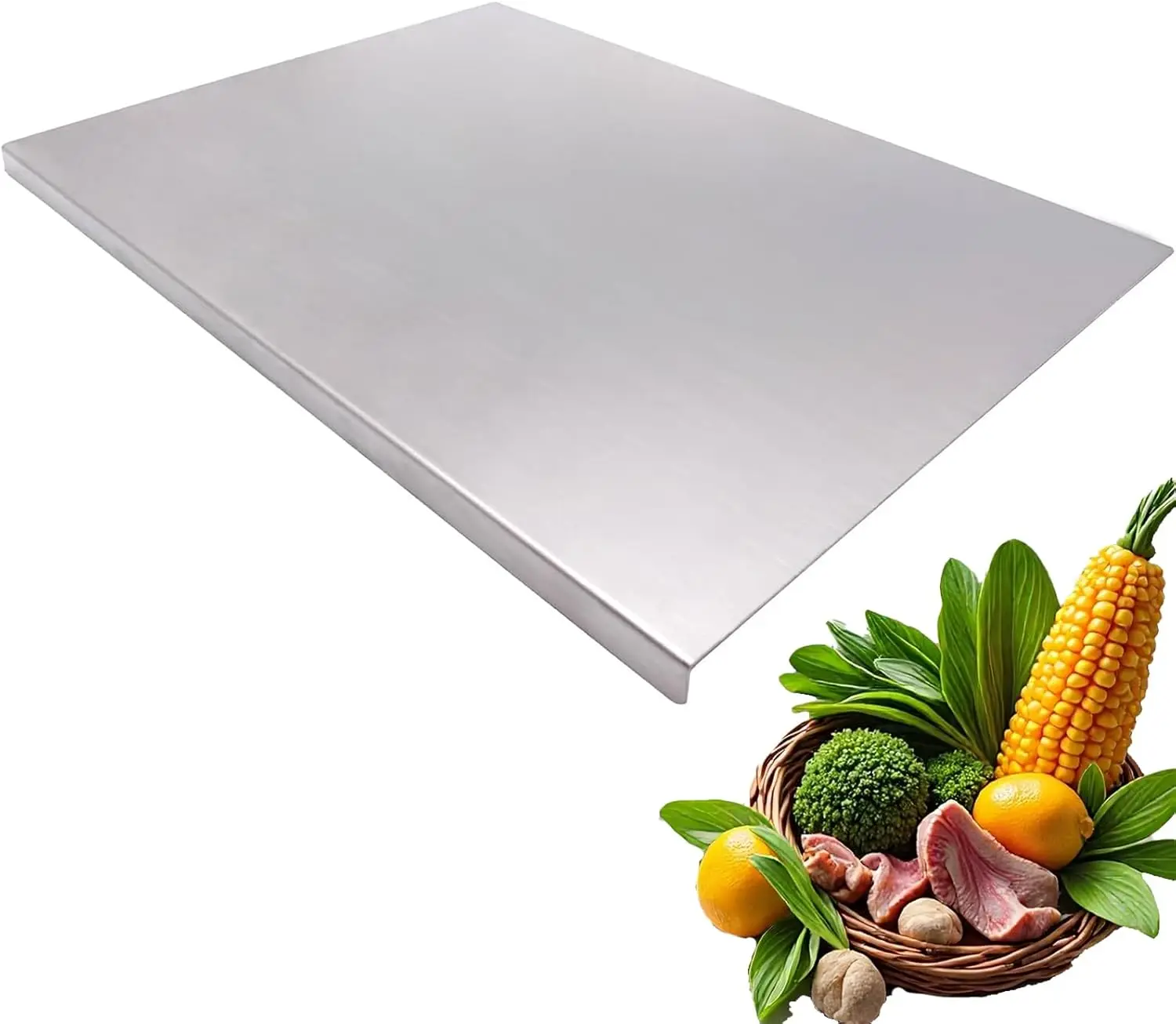 

Large Stainless Steel Cutting Board 31.5x19.7 in for Meat, Fruits, Veggies, Bread & Baking