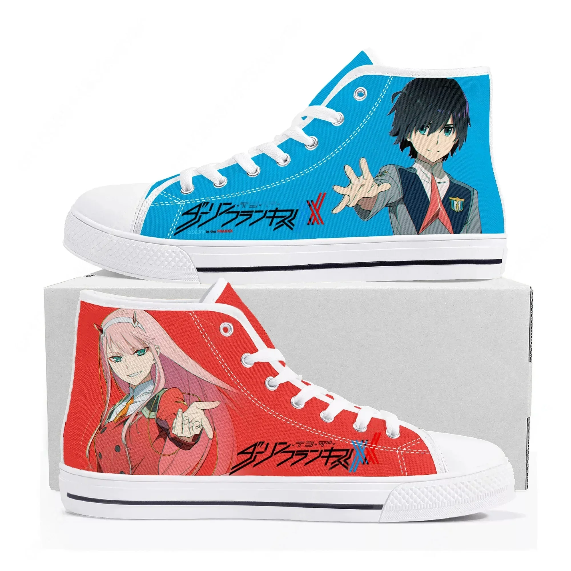 

Высокие кроссовки DARLING in the FRANXX для мужчин, женщин и подростков, холщовые, высококачественные, для активного отдыха, на заказ, парные